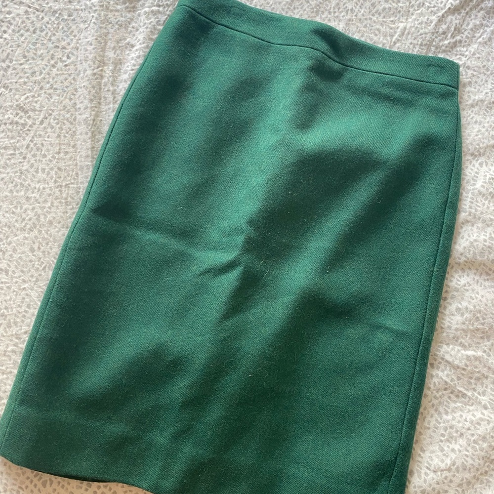 J.Crew emerald green wool pencil skirt
